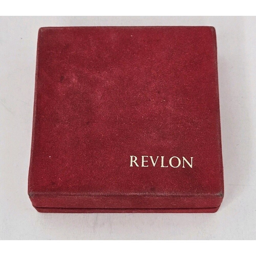Vtg Revlon Moon Drops Demi Makeup Compact w/ Box Van Cleef & Arpels Blue Floral - Picture 6 of 6